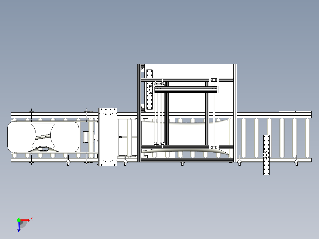 自动装袋机俯视图