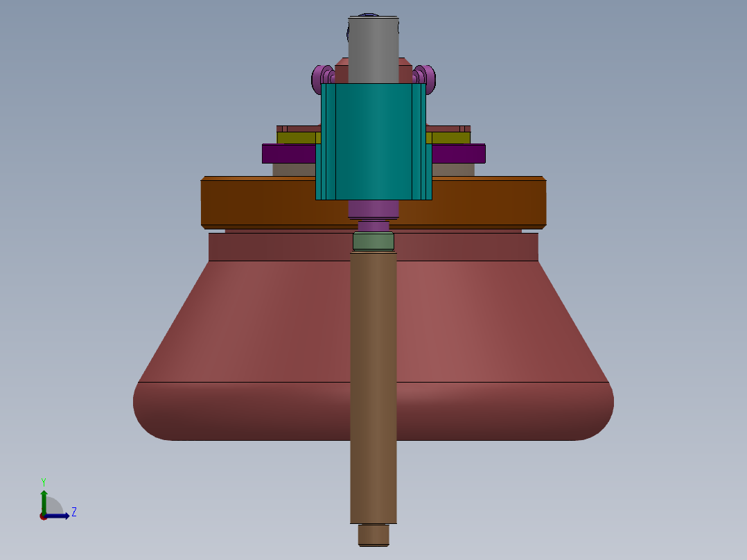 2000ml 无菌式连续流离心转子左视图