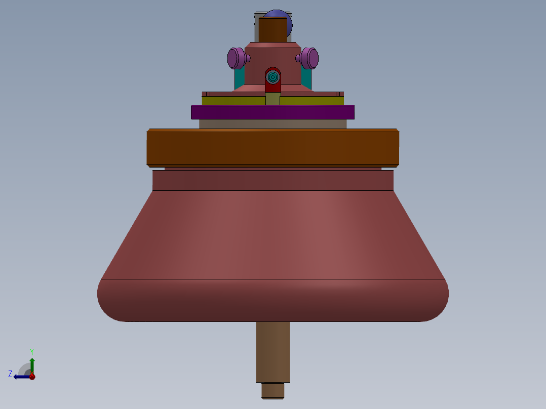 2000ml 无菌式连续流离心转子右视图