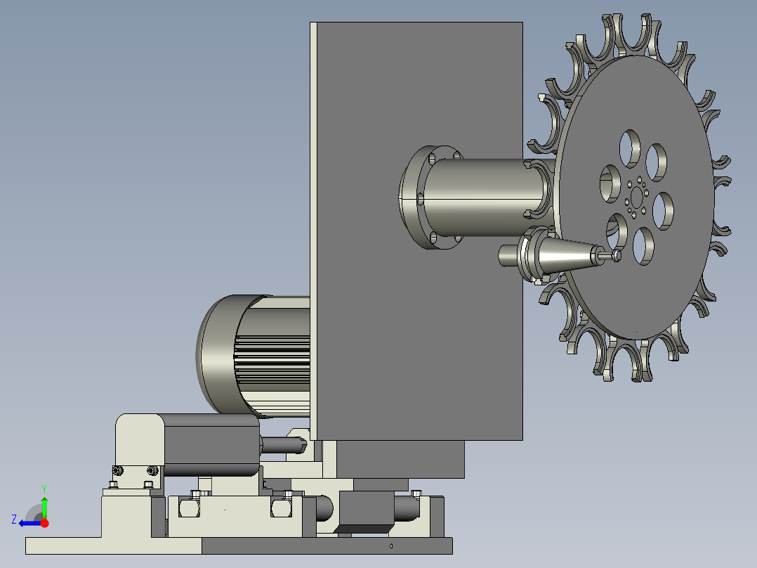 非标钻攻小太阳刀库右视图