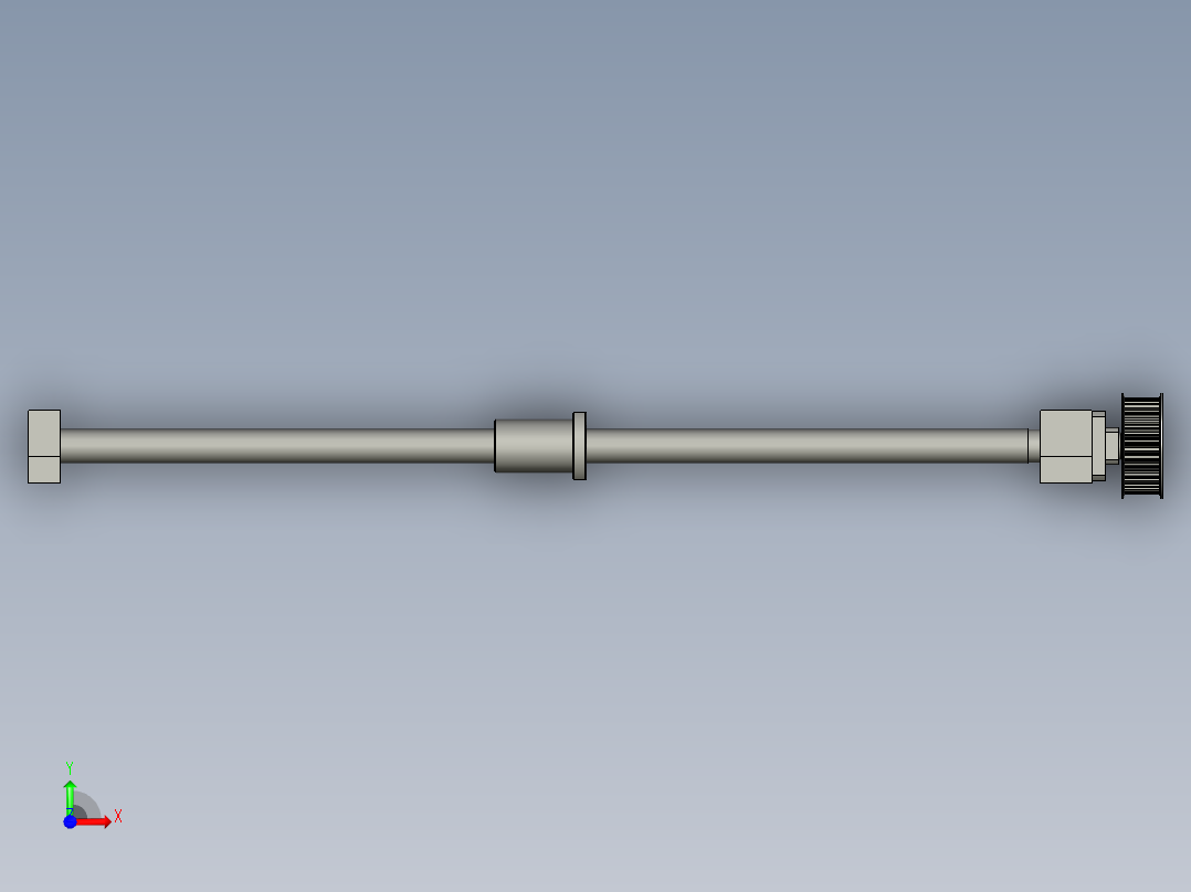 丝杆+固定座-短前视图