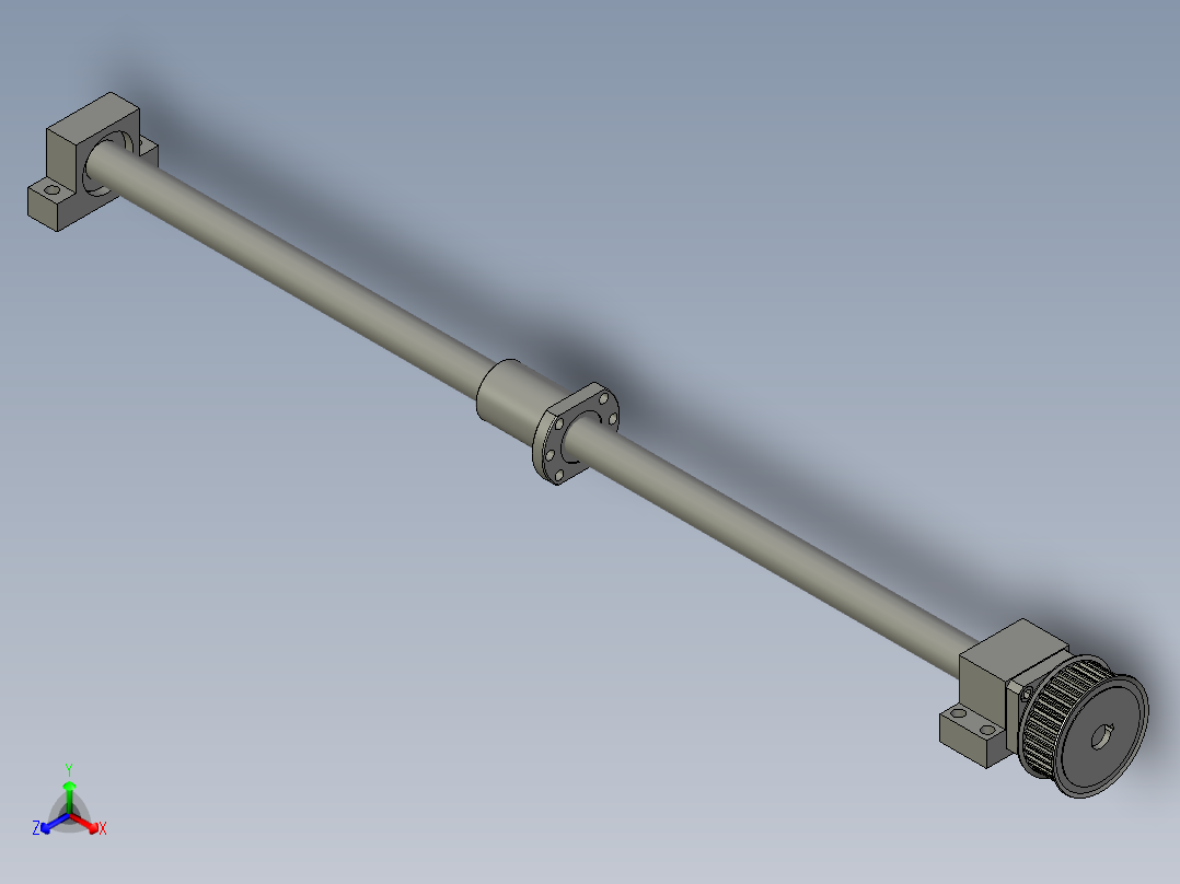 丝杆+固定座-短正等轴测图