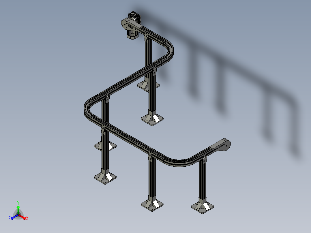 柔性链板线不锈钢耐磨快递主视图