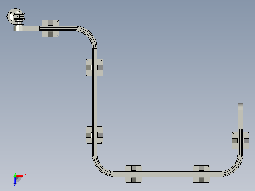 柔性链板线不锈钢耐磨快递俯视图