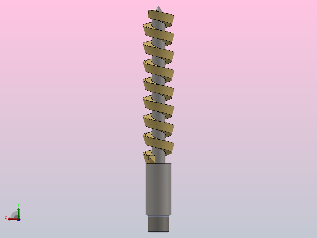 螺旋钻头三维模型后视图