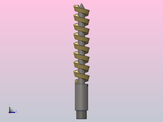 螺旋钻头三维模型左视缩略图