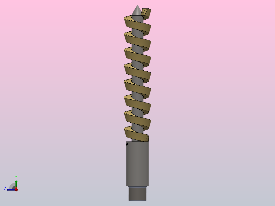 螺旋钻头三维模型右视图