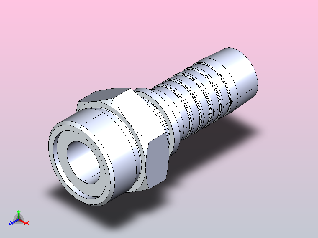 10311公制外螺纹平面O 形圈密封扣压式软管接头[10311-30-12]主视图