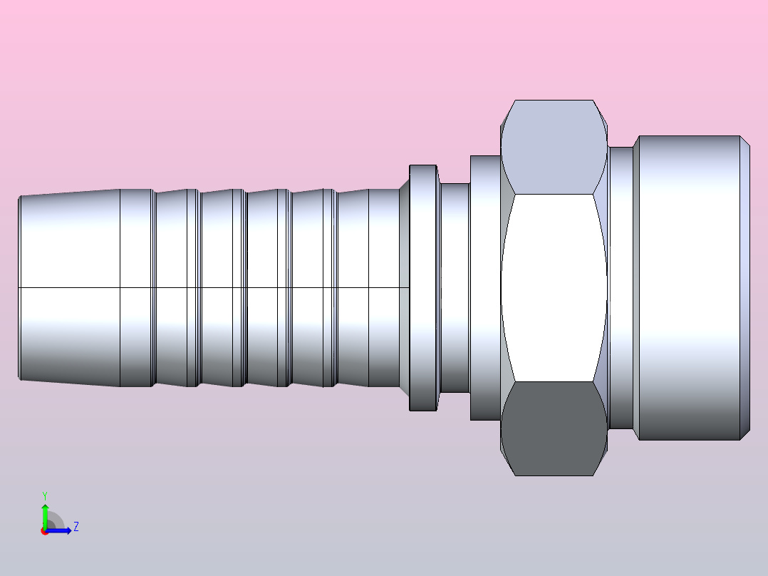 10311公制外螺纹平面O 形圈密封扣压式软管接头[10311-30-12]左视图