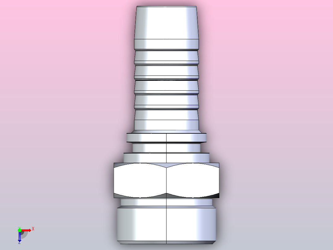 10311公制外螺纹平面O 形圈密封扣压式软管接头[10311-30-12]俯视图