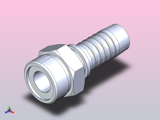 10311公制外螺纹平面O 形圈密封扣压式软管接头[10311-30-12]正等轴测缩略图