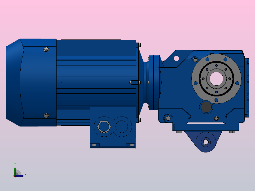 KH..Y..系列斜齿轮-伞齿轮减速电机[KH37╱TA-5.81╱Y2100-4╱M4╱B╱A].rar.rar左视图