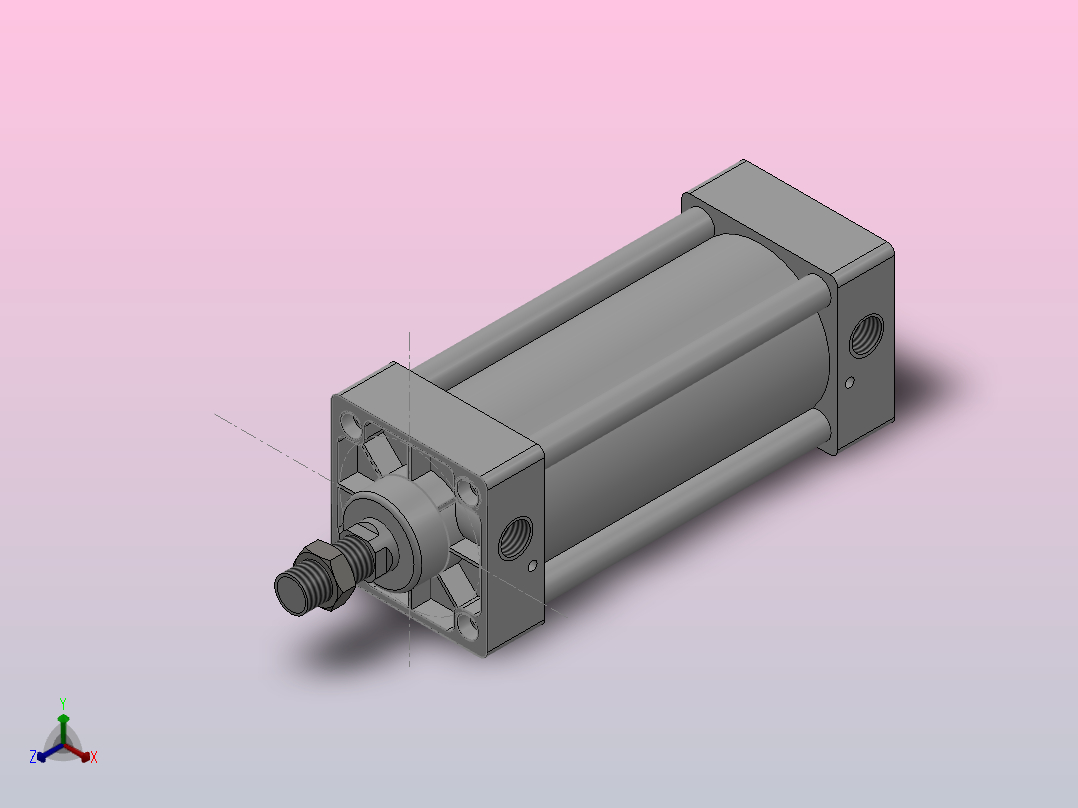 SU标准复动型气缸SU63×100-S--CS1U主视图