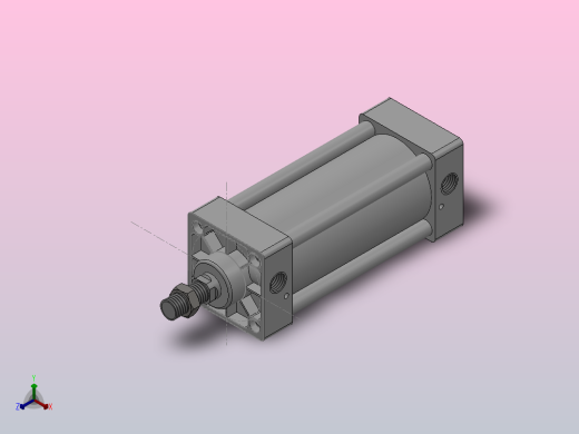 SU标准复动型气缸SU63×100-S--CS1U正等轴测缩略图