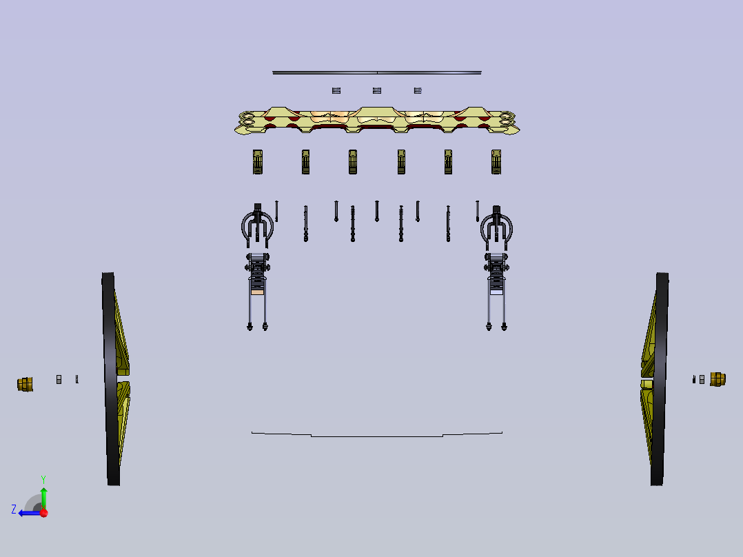 古代大篷车前车架总成右视图
