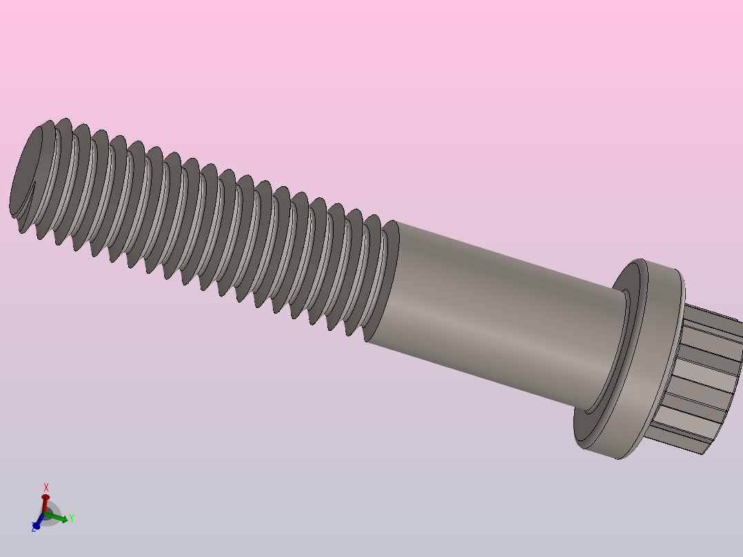 M8 × 40 12点法兰螺钉主视图