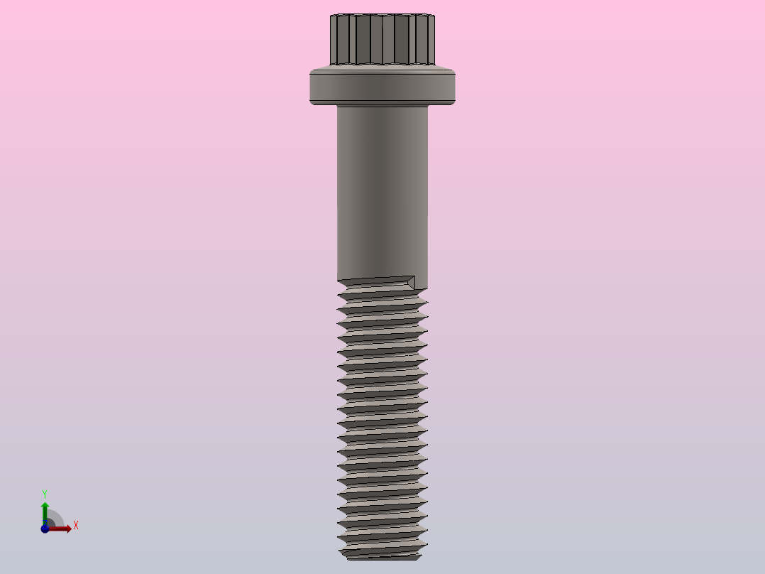 M8 × 40 12点法兰螺钉前视图