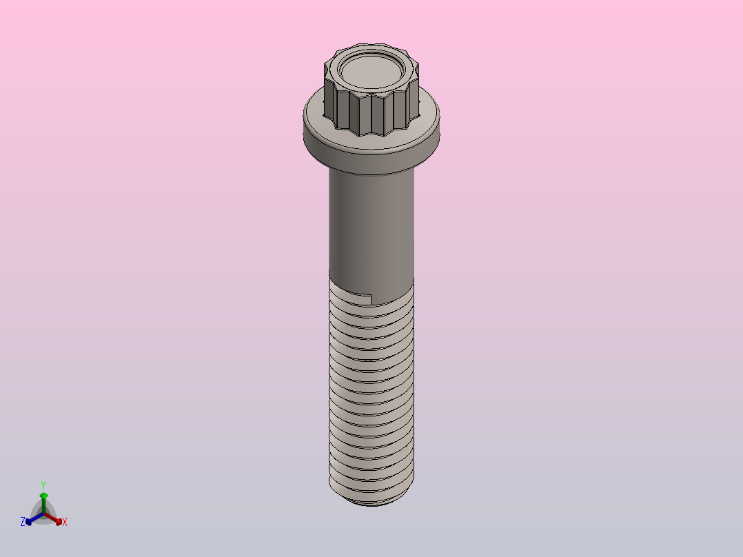M8 × 40 12点法兰螺钉正等轴测图