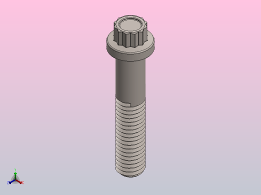 M8 × 40 12点法兰螺钉正等轴测缩略图
