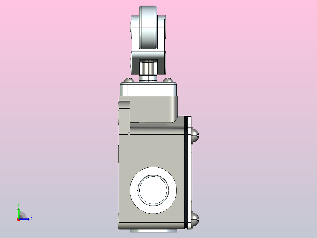 YBLX-P1_100_1E行程开关三维模型202108左视图