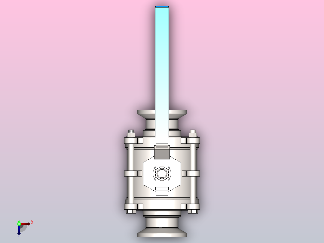 DQQ-01手动卡式球阀[DQQ-01-DN32]俯视图