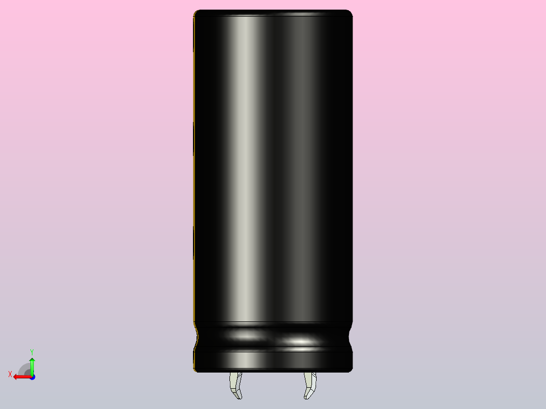 22 x 50黑黄底片电解电容器后视图