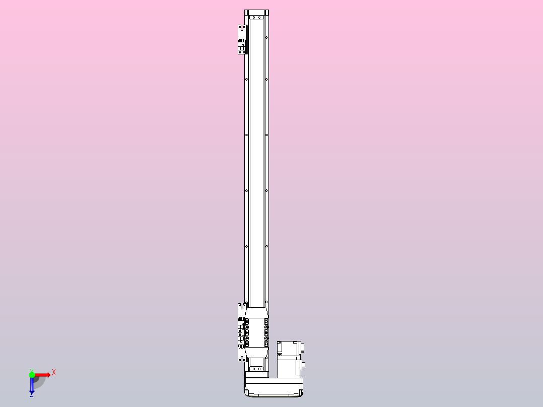 滚珠丝杠直线轴内置导轨TPA-GCR-40-1210C-L500-ML-M10-N3俯视图