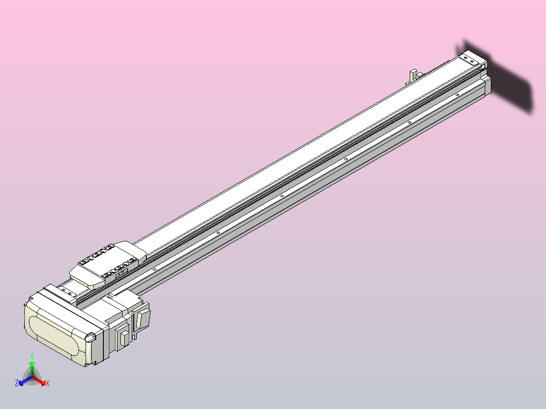 滚珠丝杠直线轴内置导轨TPA-GCR-40-1210C-L500-ML-M10-N3正等轴测图