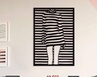 三维女孩墙框