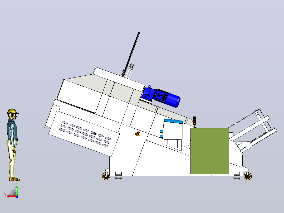 纸箱成型机machine-for-forming-cardboard-boxes-模型格式为 stp后视图