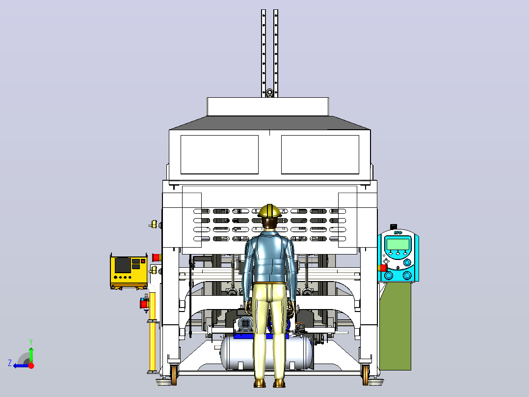 纸箱成型机machine-for-forming-cardboard-boxes-模型格式为 stp右视图