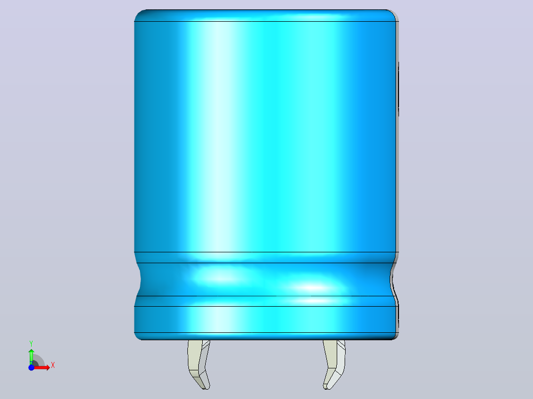 20 x 25蓝白底片电解电容器前视图