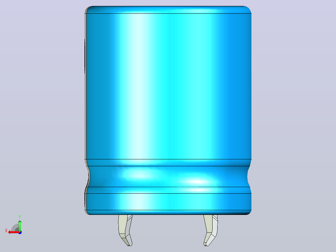 20 x 25蓝白底片电解电容器后视图