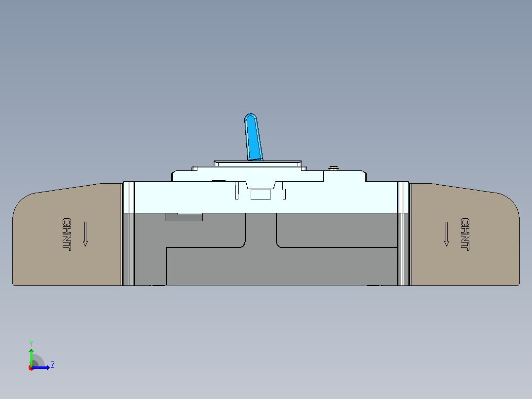 NM5LE-400 4P剩余电流动作断路器三维模型202209左视图