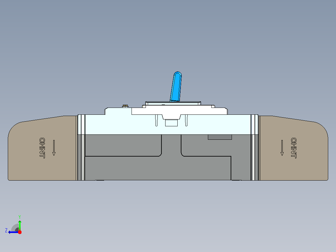 NM5LE-400 4P剩余电流动作断路器三维模型202209右视图