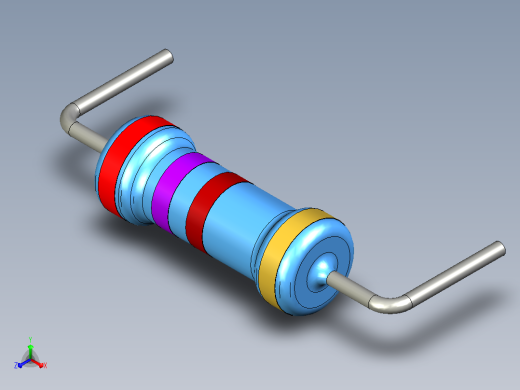 通孔电阻器270R正等轴测缩略图