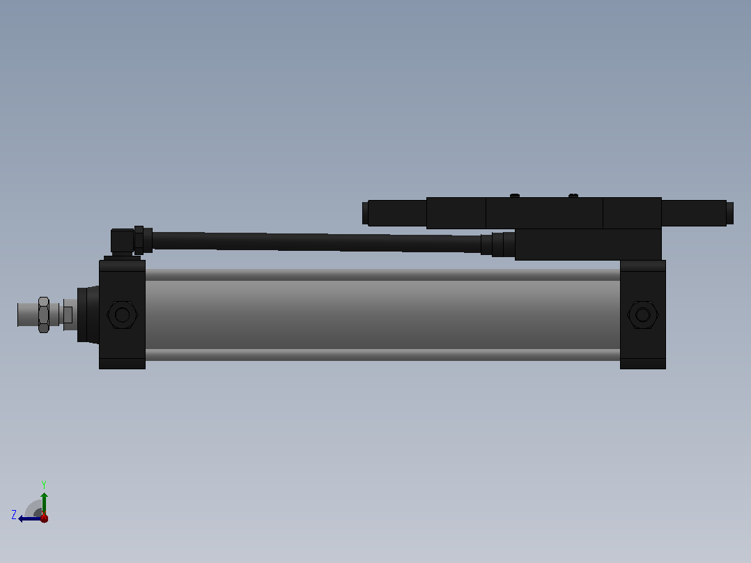 10A-5(V)系列带阀气缸(带阀型自己保持式)[10A-5(V) (Ⅱ) SD 63 B 300 A 5]右视图