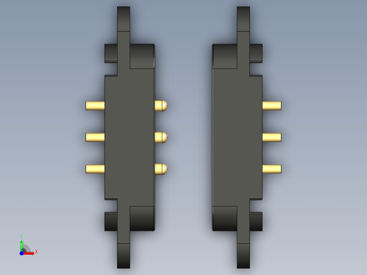 Pogo Pin 3pin（弹簧针3针）前视缩略图