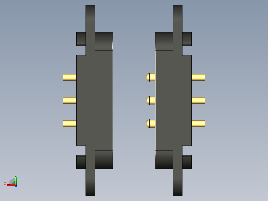 Pogo Pin 3pin（弹簧针3针）后视图