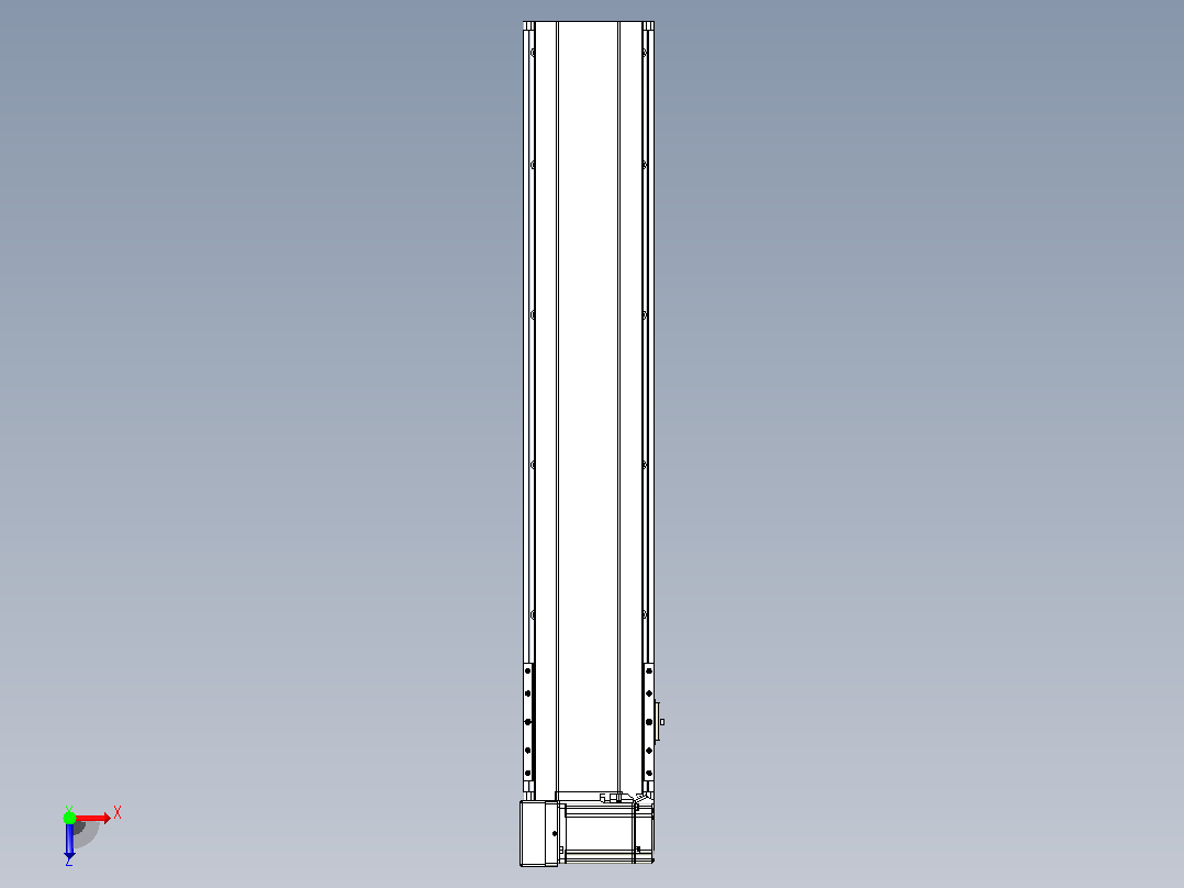 皮带直线轴半封闭可选导轨TPA-HNB-175D-140-L750-LU-C-P75-N3俯视图