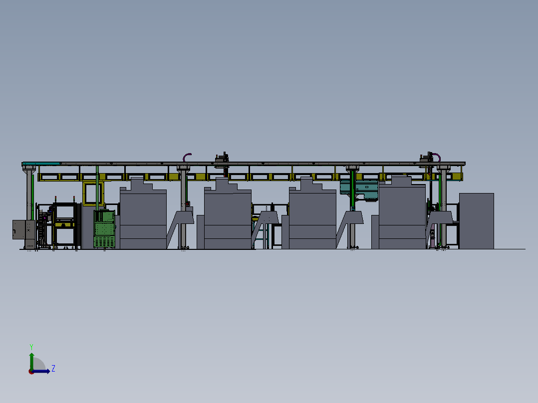 变速箱泵体自动化加工生产线左视图