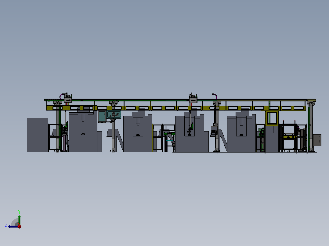 变速箱泵体自动化加工生产线右视图