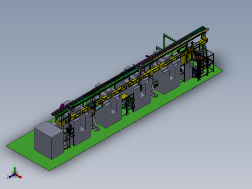 变速箱泵体自动化加工生产线正等轴测缩略图