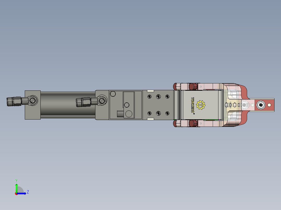 汽车焊接夹具一体式夹紧器标准单元左视图