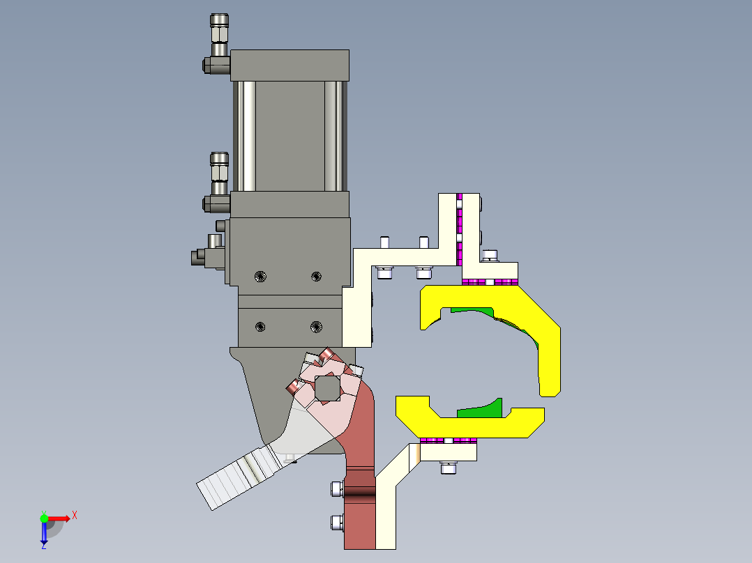汽车焊接夹具一体式夹紧器标准单元俯视图