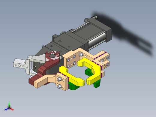 汽车焊接夹具一体式夹紧器标准单元正等轴测缩略图