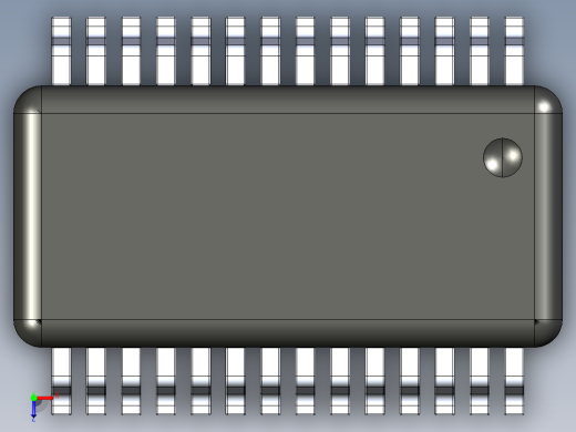 solidworks 28引脚的UART USB桥接芯片俯视缩略图