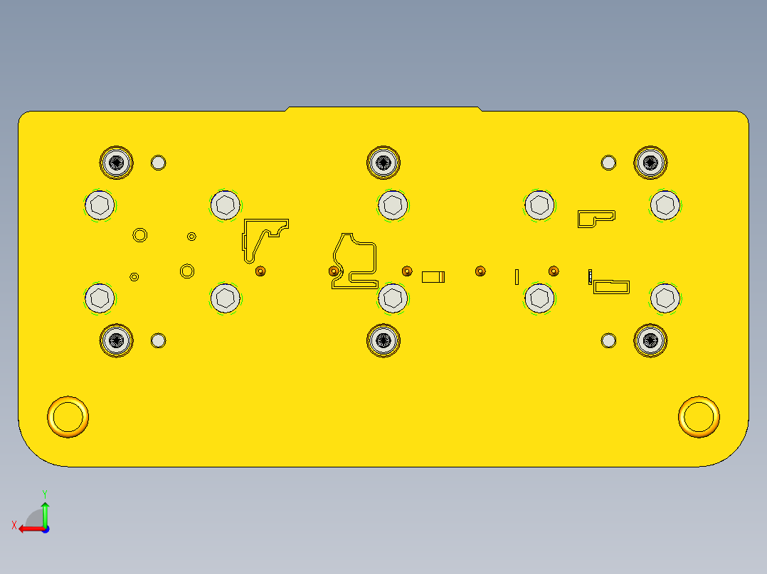 电刷支架盖板级进模（CAD图+UG三维）后视图
