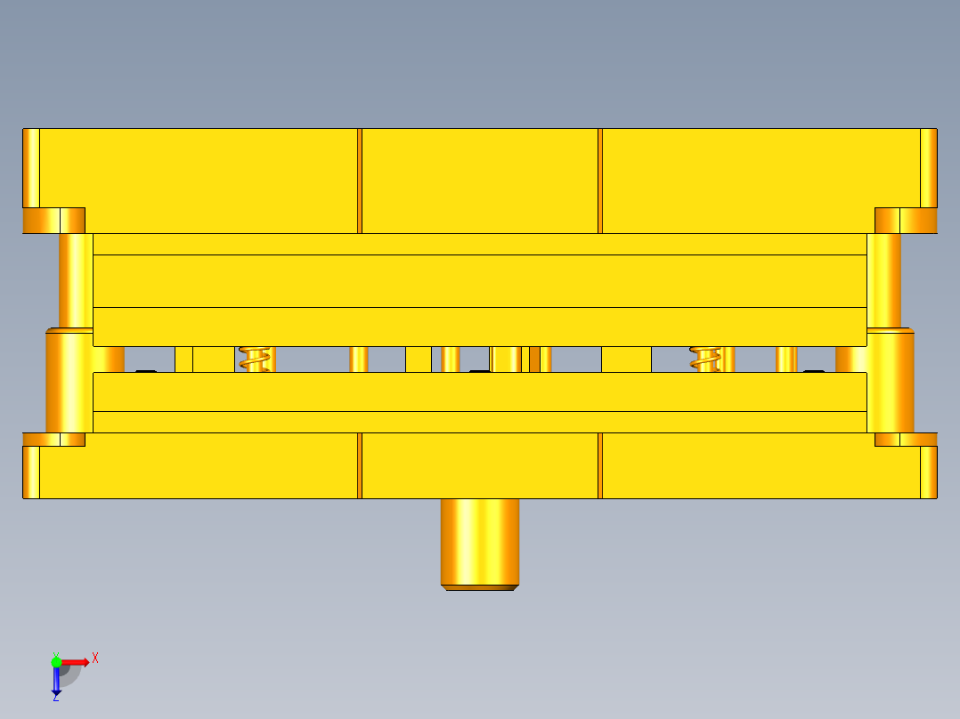 电刷支架盖板级进模（CAD图+UG三维）俯视图
