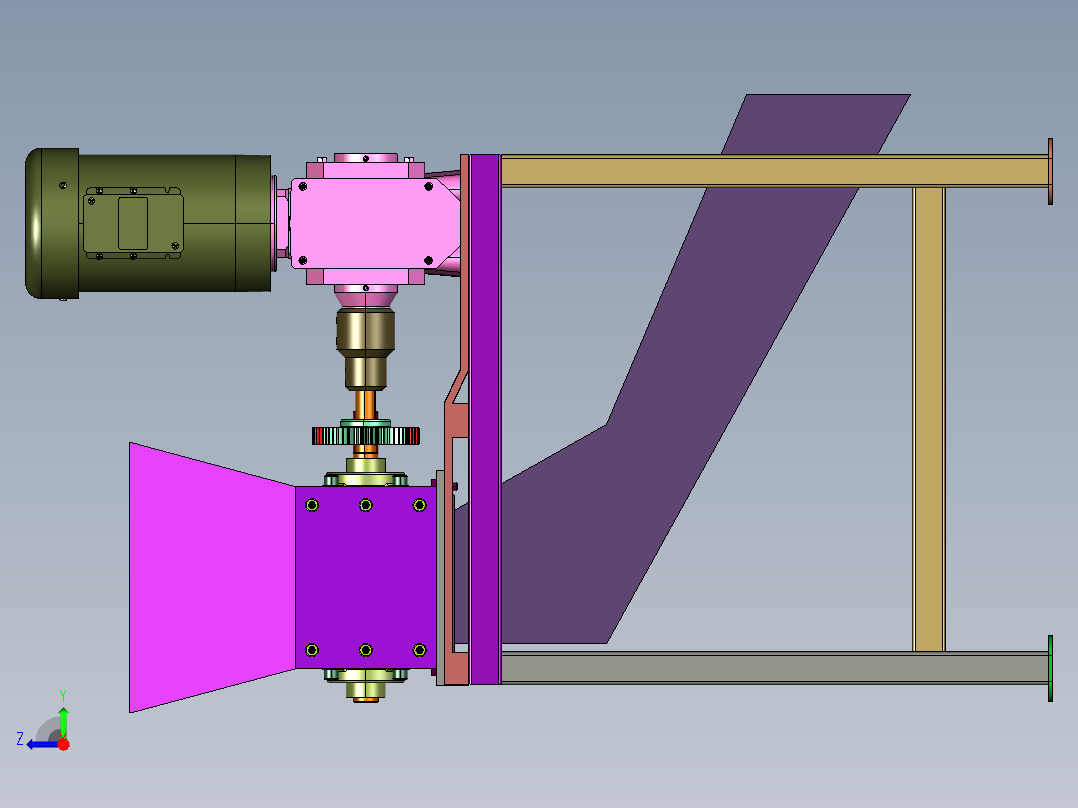 小型废旧金属处理万能粉碎机右视图